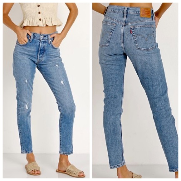 Levi's Denim - LEVI’S 501 HIGH RISE SKINNY “Leave A Trace” Jeans Button Fly Straight …